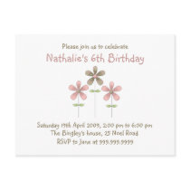 Spring Flowers • Birthday Invitation postcards