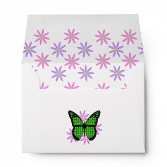 Spring Flowers & Butterfly Envelope envelope
