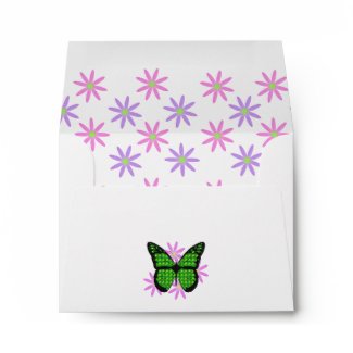 Spring Flowers & Butterfly Envelope envelope