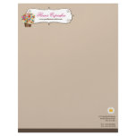 Spring Flowers Cupcake Custom Business Letterhead