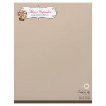 Spring Flowers Cupcake Custom Business Letterhead
