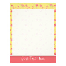 Spring Flowers; Cute Floral Letterhead Template