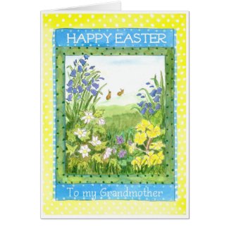 Spring Flowers Easter Card for a Grandmother