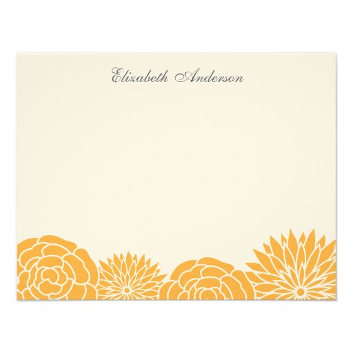 Spring Flowers Flat Thank You Notes {orange} Personalized Invitation