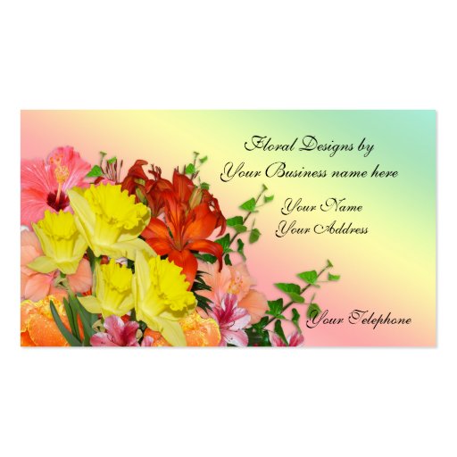 Spring flowers Floral designer  Business card (front side)