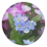 Spring Flowers - Forget Me Nots And Redbuds Dinner Plate