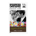Spring Flowers Garden Elegant Photo Wedding Stamp stamps