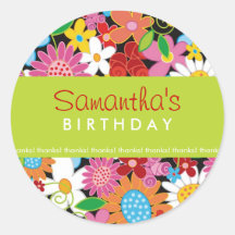 Spring Flowers Garden Party Favors Label / Sticker