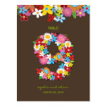 Spring Flowers Garden Wedding Party Table Number postcards
