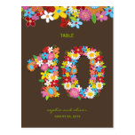 Spring Flowers Garden Wedding Party Table Number postcards