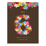 Spring Flowers Garden Wedding Party Table Number postcards