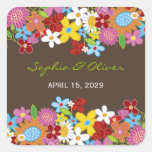 Spring Flowers Garden Whimsical Wedding Favors stickers