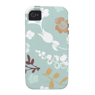 Spring flowers girly mod chic blue floral pattern