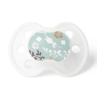 Spring flowers girly mod chic blue floral pattern pacifier