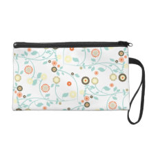 Spring flowers girly mod chic floral pattern wristlet purses