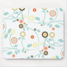 Spring flowers girly mod chic floral pattern mousepads