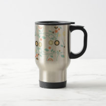 Spring flowers girly mod chic floral pattern mug
