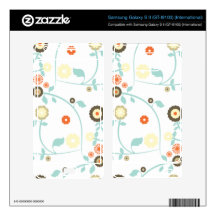Spring flowers girly mod chic floral pattern samsung galaxy s II skin