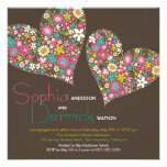 Spring Flowers Heart Engagement Party Invite