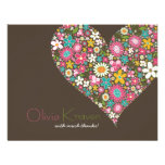 Spring Flowers Heart Love Bridal Shower Wedding Custom Announcement