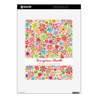 Spring Flowers Ladies iPad Tablet Skin musicskins_skin