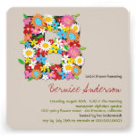 Spring Flowers Monogram Chic Bridal Shower Invite invitations