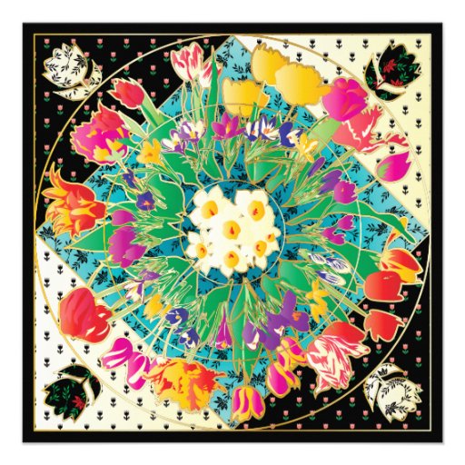 Spring Flowers Personalized Announcements