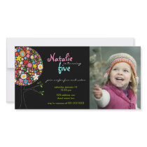 Spring Flowers Pop Tree Birthday Invite Photo Card photo cards