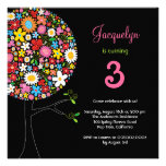 Spring Flowers Pop Tree Birthday Party Invite