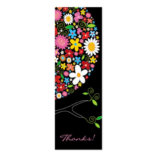 Spring Flowers Pop Tree Gift Tag / Profile Card Business Card (back side)