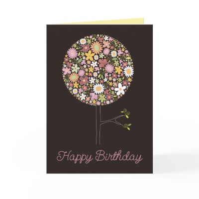 Spring Flowers Pop Tree Invitation / Blank Card