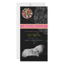 Spring Flowers Pop Tree New Birth Baby Photo Card photo cards