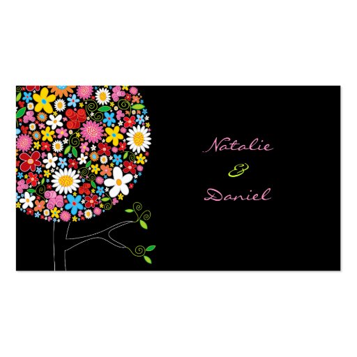 Spring Flowers Pop Tree Place Card / Table Card / Business Card (front side)