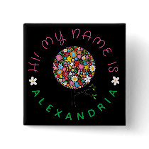 Spring Flowers Pop Tree Save-the-Date Button