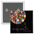 Spring Flowers Pop Tree Save-the-Date Button buttons