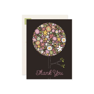 Spring Flowers Pop Tree Save-the-Date Postcard by fat_fa_tin