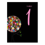 Spring Flowers Pop Tree Table Number Postcard postcards