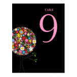 Spring Flowers Pop Tree Table Number Postcard postcards
