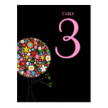 Spring Flowers Pop Tree Table Number Postcard postcards