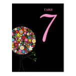 Spring Flowers Pop Tree Table Number Postcard postcards