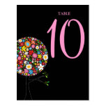 Spring Flowers Pop Tree Table Number Postcard postcards
