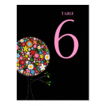 Spring Flowers Pop Tree Table Number Postcard postcards