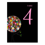 Spring Flowers Pop Tree Table Number Postcard postcards