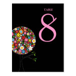 Spring Flowers Pop Tree Table Number Postcard postcards