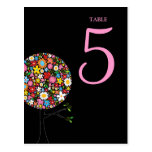 Spring Flowers Pop Tree Table Number Postcard postcards