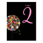 Spring Flowers Pop Tree Table Number Postcard postcards