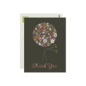 Spring Flowers Pop Tree Thank You II Postcard