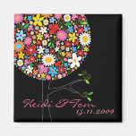 Spring Flowers Pop Tree Whimsical Save The Date Magnets