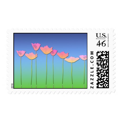 spring flowers postage stamps