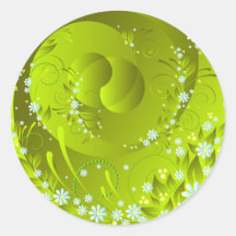 spring flowers round sticker